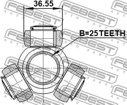 Febest 1216-EFMT - Tripode, Semiasse autozon.pro