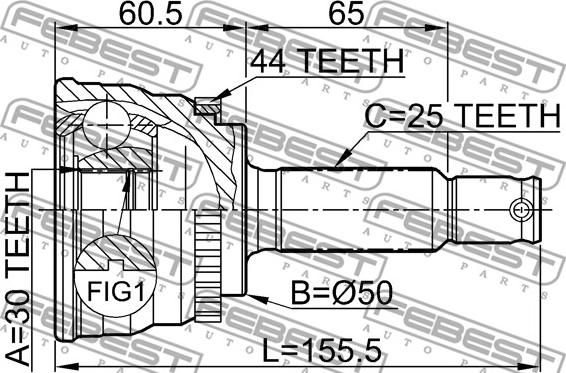 Febest 1210-014A44 - Kit giunti, Semiasse autozon.pro