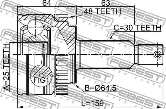 Febest 1210-IX35MTA48 - Kit giunti, Semiasse autozon.pro