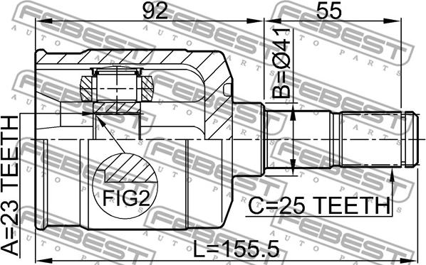 Febest 1211-EFAT - Kit giunti, Semiasse autozon.pro