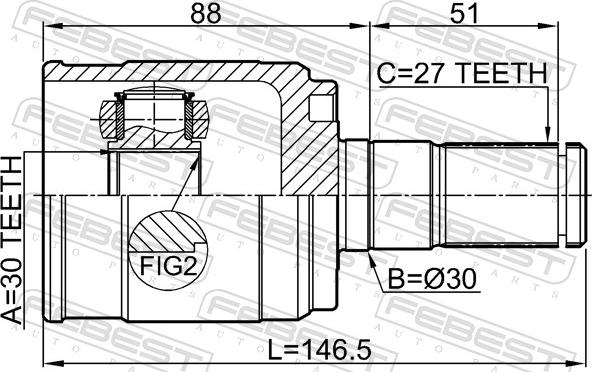 Febest 1211-ELN19 - Kit giunti, Semiasse autozon.pro