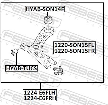 Febest 1224-E6FLH - Braccio oscillante, Sospensione ruota autozon.pro