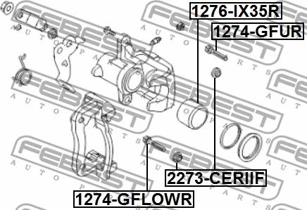 Febest 1274-GFLOWR - Perno di guida, Pinza freno autozon.pro