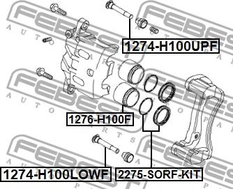 Febest 1274-H100UPF - Perno di guida, Pinza freno autozon.pro