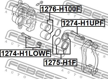 Febest 1274-H1UPF - Perno di guida, Pinza freno autozon.pro