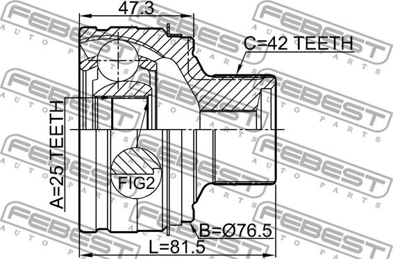 Febest 1710-A4 - Kit giunti, Semiasse autozon.pro