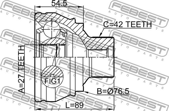 Febest 1710-Q5 - Kit giunti, Semiasse autozon.pro