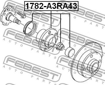 Febest 1782-A3RA43 - Mozzo ruota autozon.pro