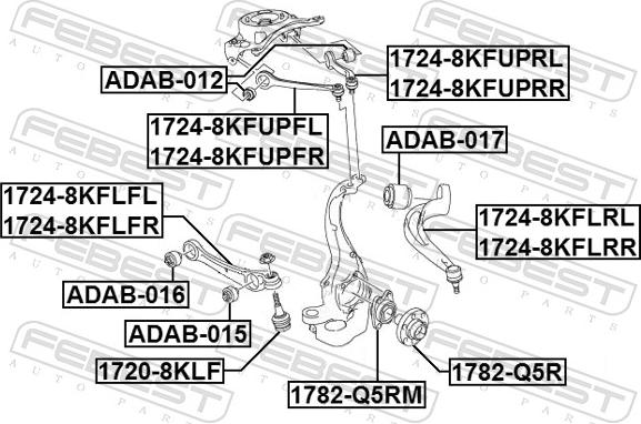 Febest 1724-8KFLFR - Braccio oscillante, Sospensione ruota autozon.pro