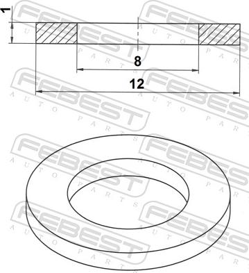 Febest 88430-081210A - Anello di tenuta, vite di scarico olio autozon.pro