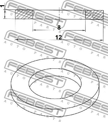 Febest 88430-081210C - Anello di tenuta, vite di scarico olio autozon.pro