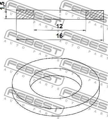 Febest 88430-121615C - Anello di tenuta, vite di scarico olio autozon.pro