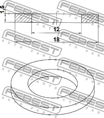 Febest 88430-121815C - Anello di tenuta, vite di scarico olio autozon.pro