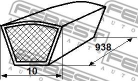 Febest 88120-10L938 - Cinghia trapezoidale autozon.pro