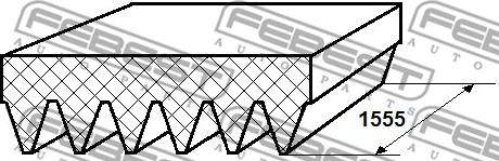 Febest 88128-6L1555 - Cinghia Poly-V autozon.pro