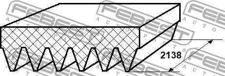 Febest 88128-6L2138 - Cinghia Poly-V autozon.pro