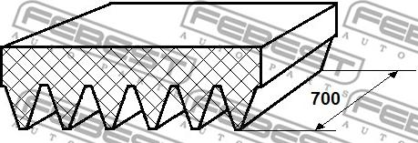 Febest 88128-6L700 - Cinghia Poly-V autozon.pro