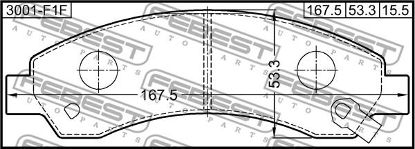 Febest 3001-F1F - Kit pastiglie freno, Freno a disco autozon.pro