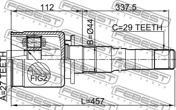 Febest 2911-DIIIFRH - Kit giunti, Semiasse autozon.pro