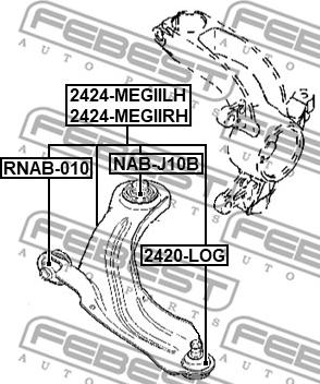 Febest 2424-MEGIIRH - Braccio oscillante, Sospensione ruota autozon.pro