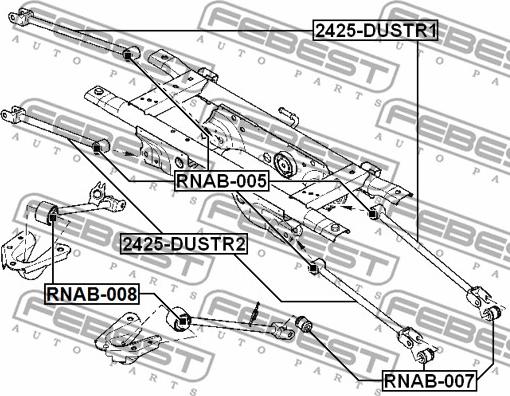 Febest 2425-DUSTR2 - Braccio oscillante, Sospensione ruota autozon.pro