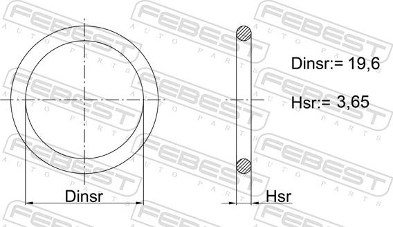 Febest 25400-002 - Guarnizione, Flangia refrigerante autozon.pro