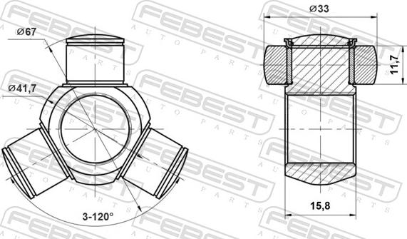 Febest 2516-C4B7 - Tripode, Semiasse autozon.pro