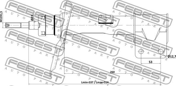 Febest 25110-008FL - Ammortizzatore autozon.pro