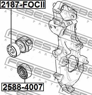 Febest 2588-4007 - Galoppino / Guidacinghia, Cinghia Poly-V autozon.pro