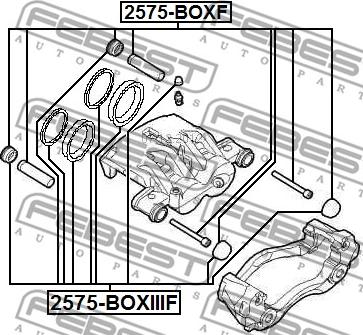 Febest 2575-BOXF - Kit manicotti di guida, Pinza freno autozon.pro