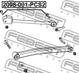 Febest 2098-001-PCS2 - Perno fissaggio, Braccio oscillante autozon.pro