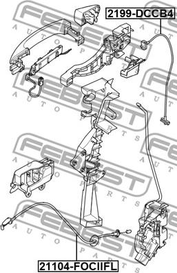 Febest 21104-FOCIIFL - Cavo comando, Sblocco porta autozon.pro