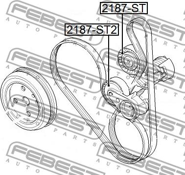 Febest 2187-ST - Galoppino / Guidacinghia, Cinghia Poly-V autozon.pro