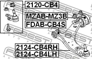 Febest 2120-CB4 - Giunto di supporto / guida autozon.pro