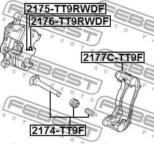 Febest 2174-TT9F - Perno di guida, Pinza freno autozon.pro