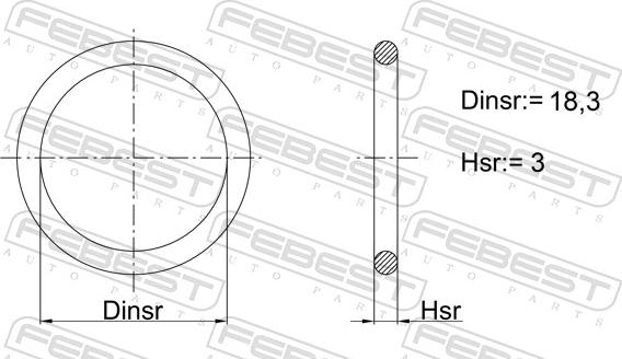 Febest 23400-005 - Guarnizione, Flangia refrigerante autozon.pro