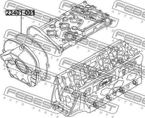 Febest 23401-001 - Guarnizione, Coperchio carter distribuzione autozon.pro