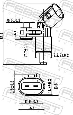 Febest 23606-003 - Sensore, N° giri ruota autozon.pro