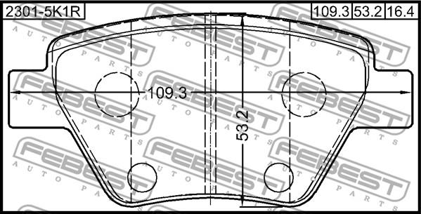 Febest 23015K1R - Kit pastiglie freno, Freno a disco autozon.pro