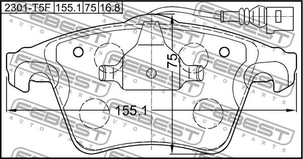 Febest 2301-T5F - Kit pastiglie freno, Freno a disco autozon.pro