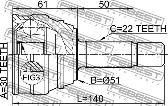 Febest 2310-011 - Kit giunti, Semiasse autozon.pro