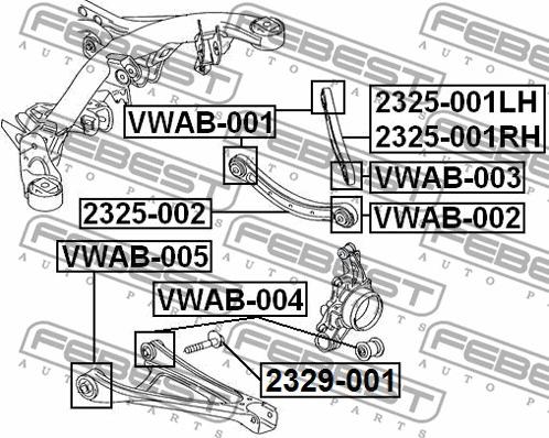 Febest VWAB-001 - Supporto, Braccio oscillante autozon.pro