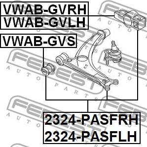 Febest 2324-PASFRH - Braccio oscillante, Sospensione ruota autozon.pro