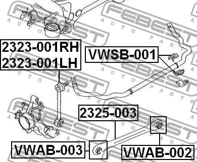 Febest 2325-003 - Braccio oscillante, Sospensione ruota autozon.pro