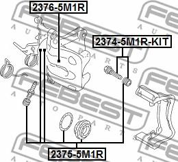 Febest 2374-5M1R-KIT - Perno di guida, Pinza freno autozon.pro