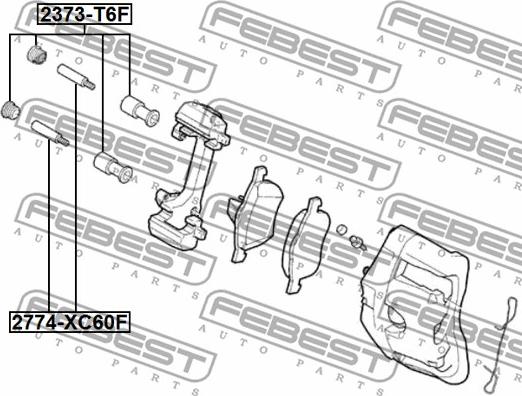 Febest 2373-T6F - Guaina parapolvere, Guida pinza freno autozon.pro