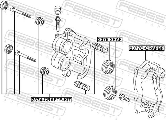 Febest 2377C-CRAFBF - Kit supporto pinza freno autozon.pro