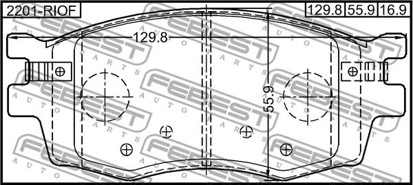 Febest 2201-RIOF - Kit pastiglie freno, Freno a disco autozon.pro