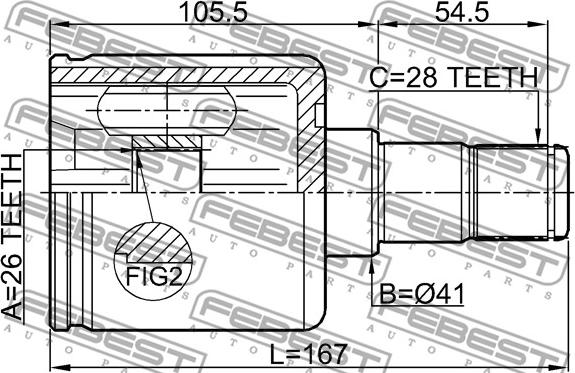 Febest 2211-CEED - Kit giunti, Semiasse autozon.pro