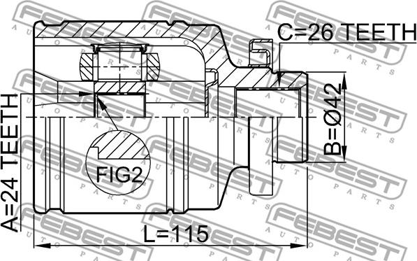 Febest 2211-NS20RH - Kit giunti, Semiasse autozon.pro